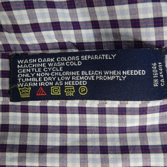 Nautica Checkered L/S Button Up Shirt Sz 17 36/37 - Picture 6 of 6